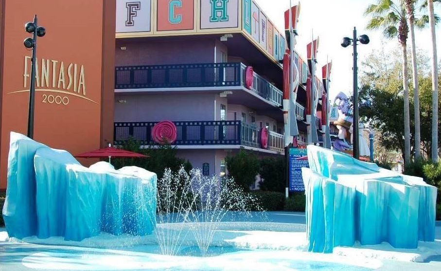 Splash Zone at the Fantasia pool at the All-Star Movies resort.