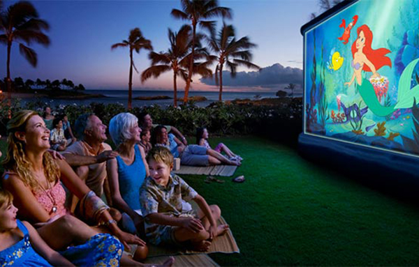 Resort movies under the stars at Walt Disney World.